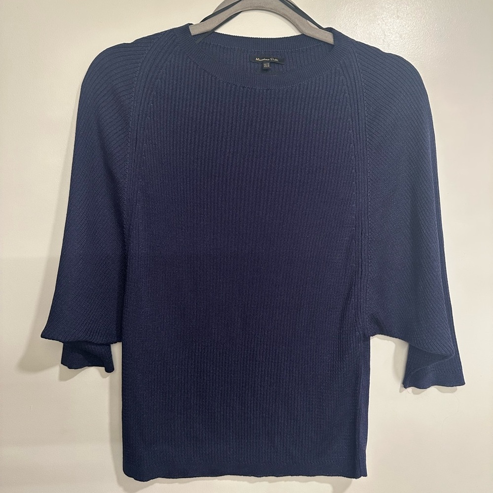 Massimo Dutti Navy Blue Knit Sweater